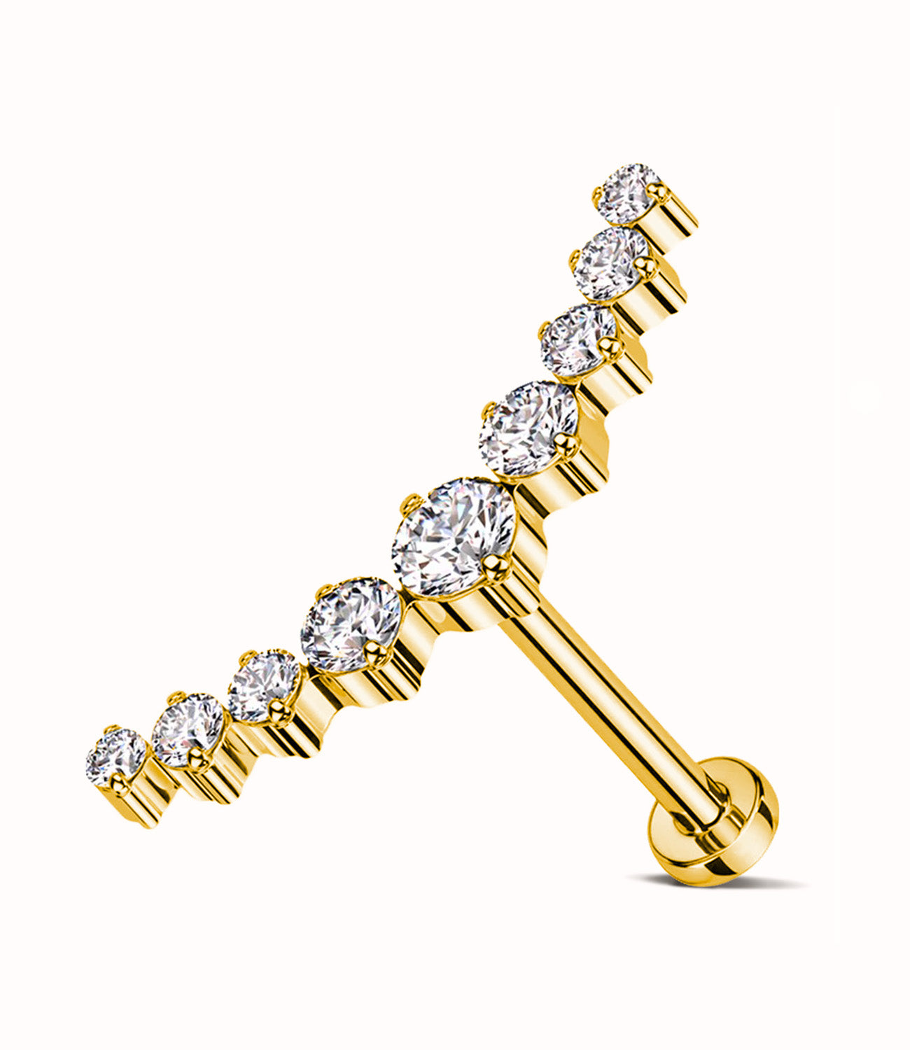 15MM 9 Round Cubic Zirconia Curved