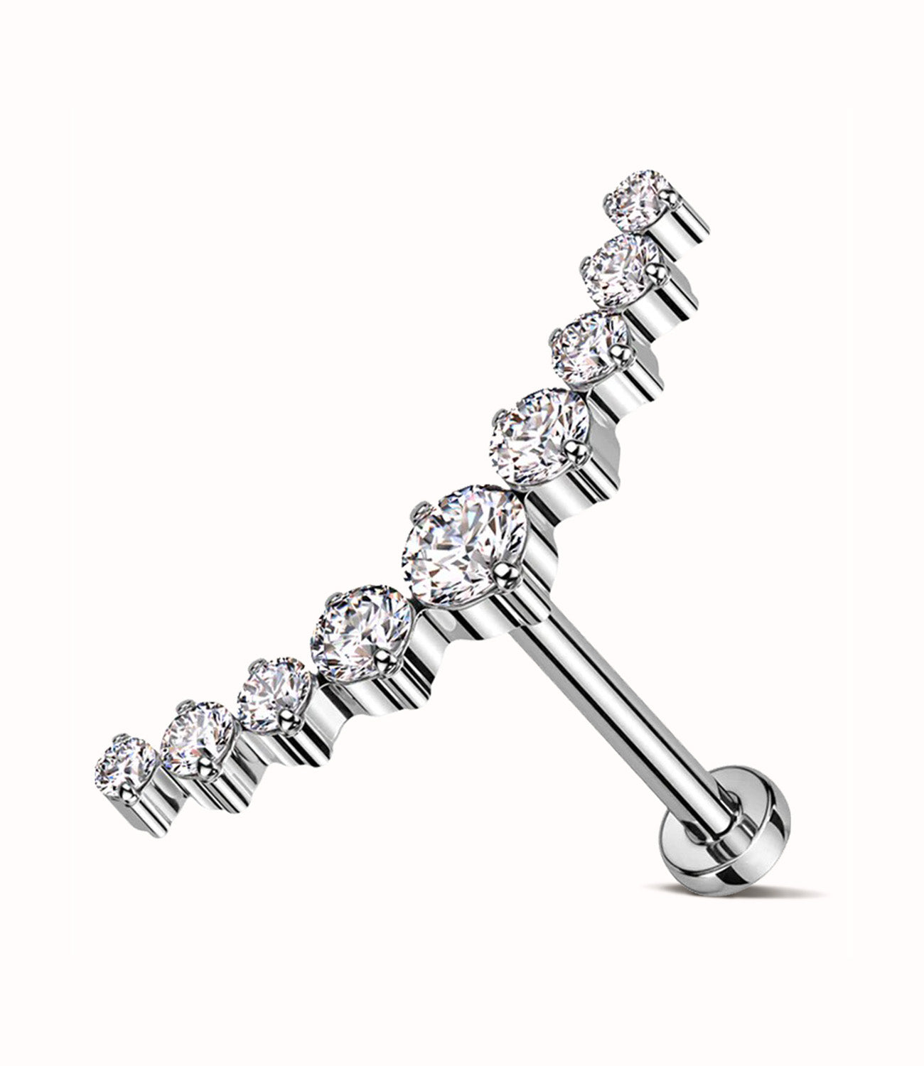 15MM 9 Round Cubic Zirconia Curved