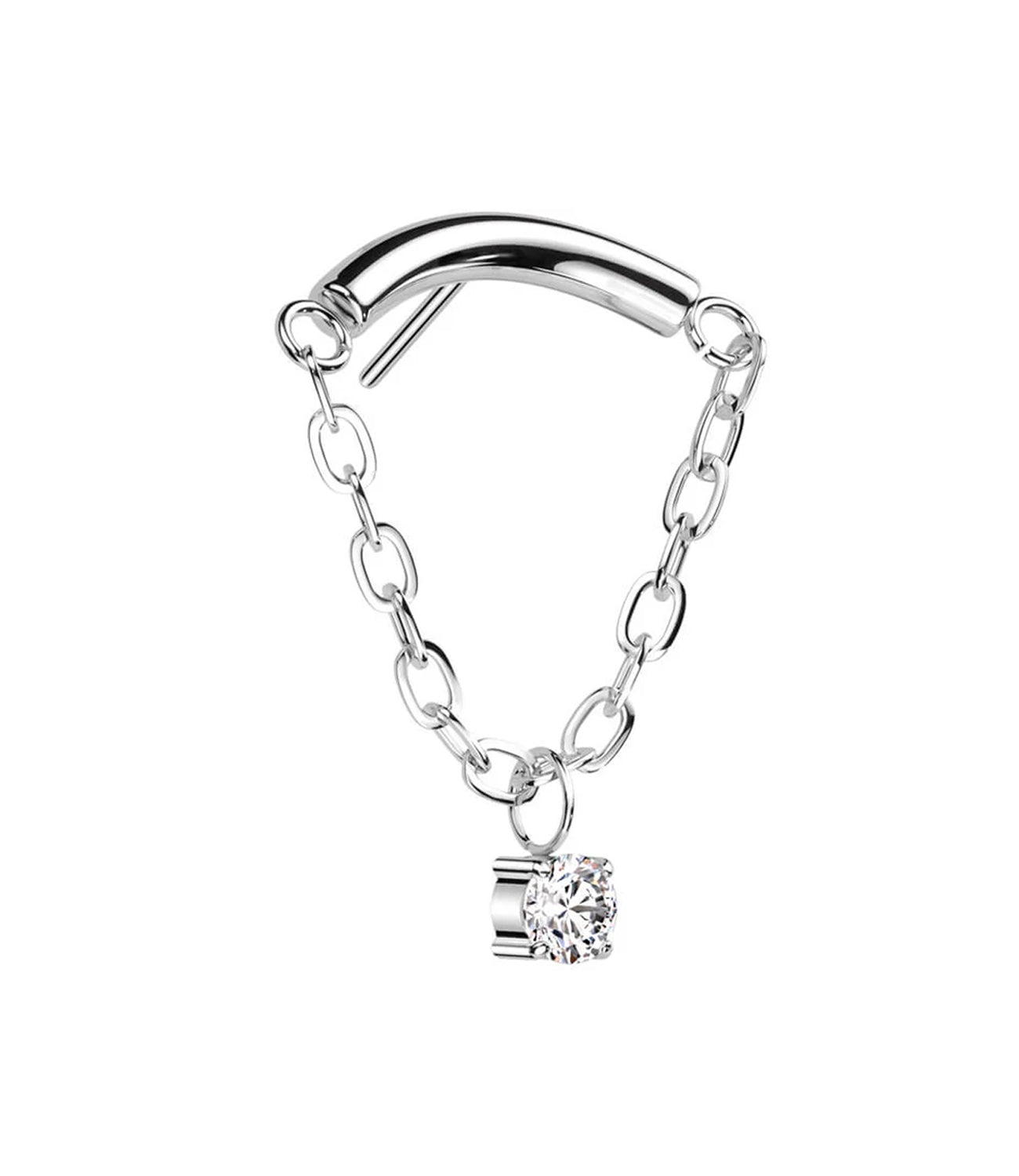 Curved Bar with CZ Chain