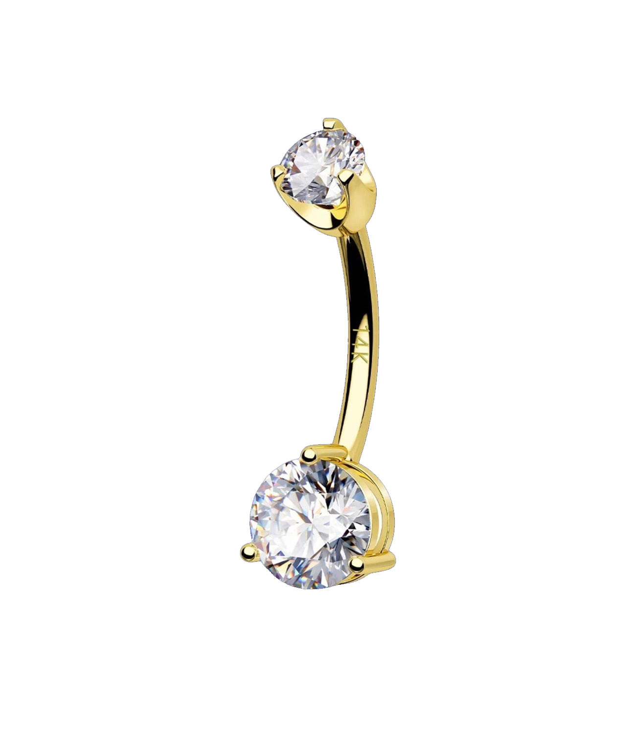 Double Crystal Prong Barbell