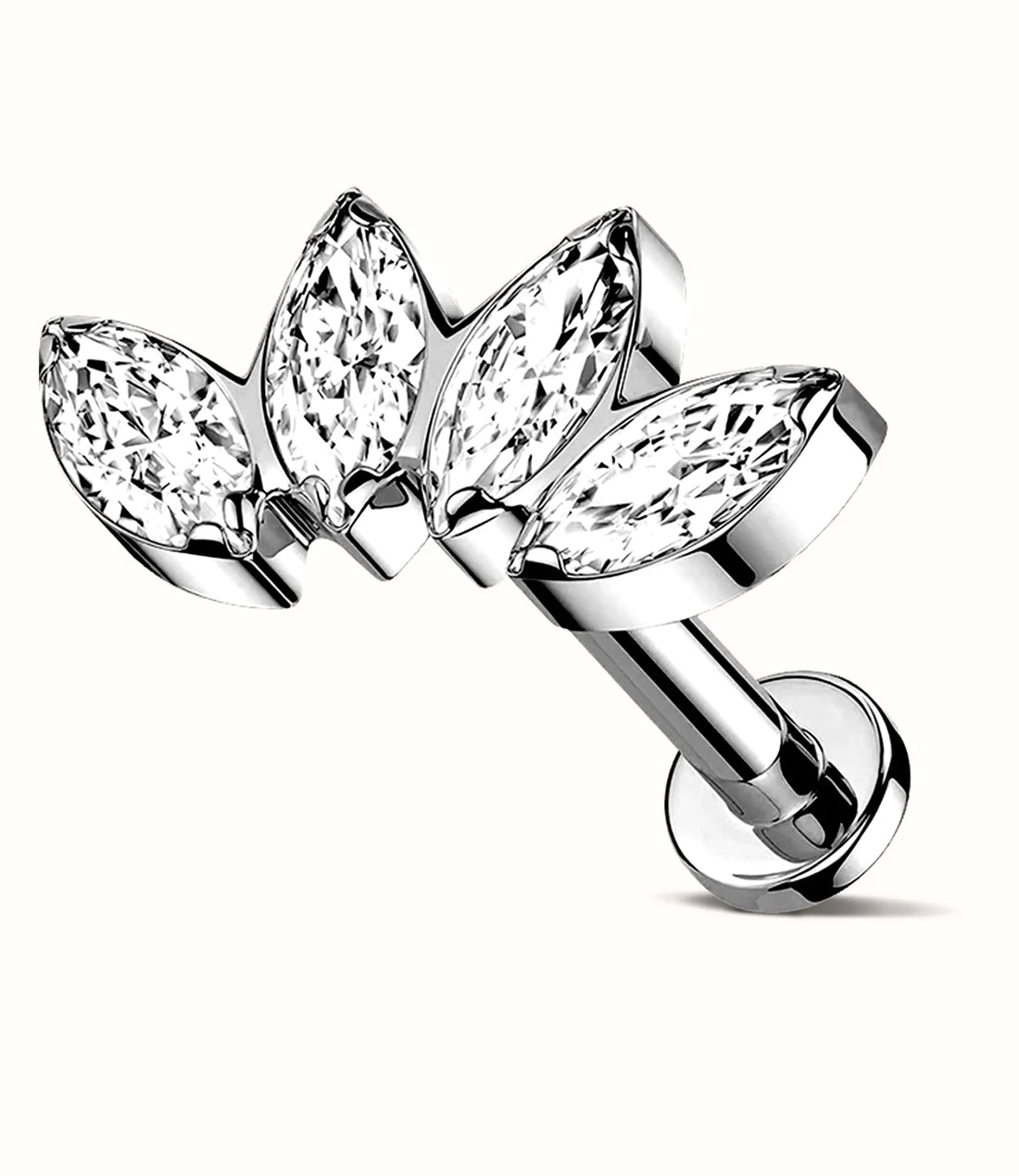 11MM 4 Marquise Curved Silver