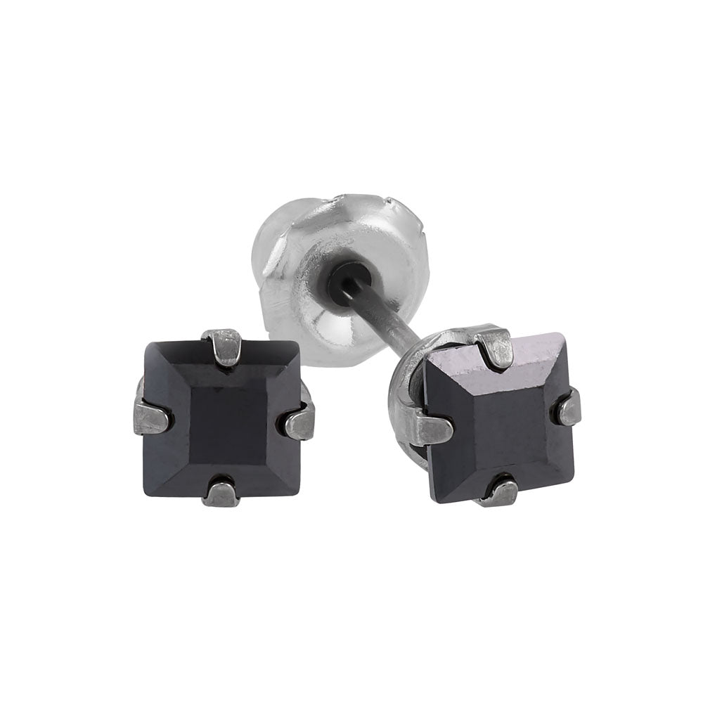 4mm Square Black CZ - 1234C