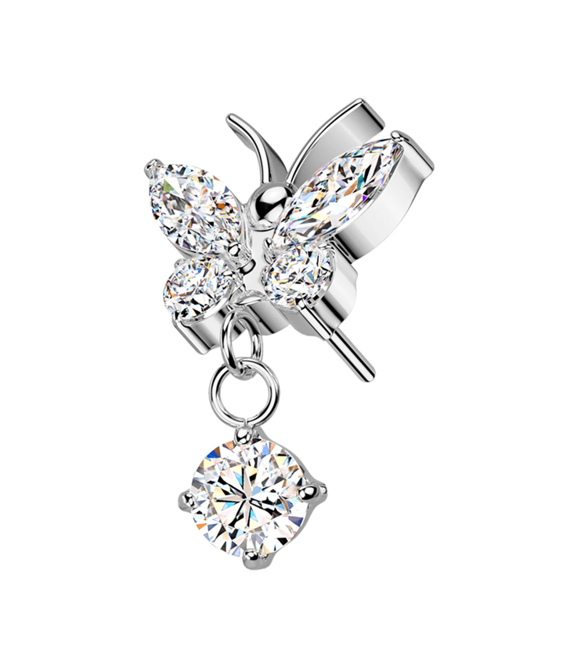 CZ Butterfly Prong Dangle
