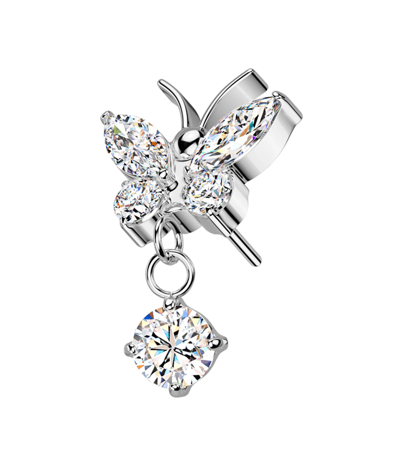 CZ Butterfly Prong Dangle