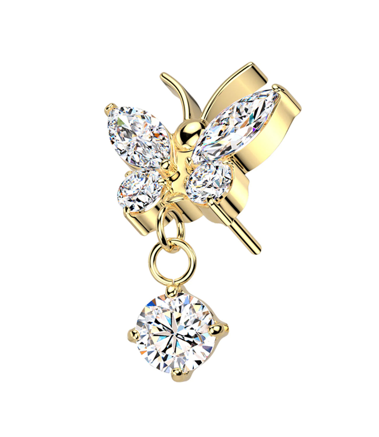CZ Butterfly Prong Dangle