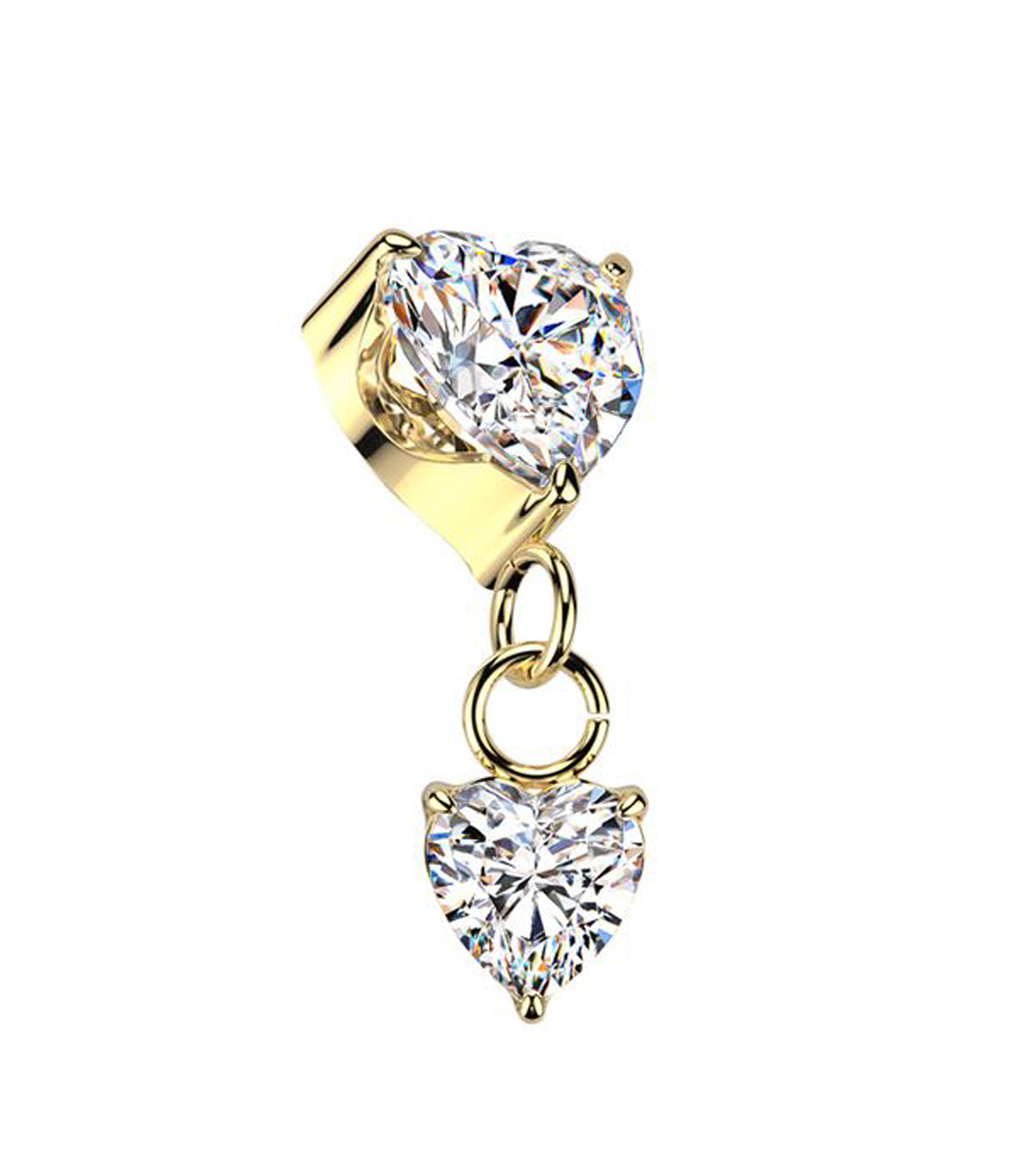 CZ Prong Heart Dangle