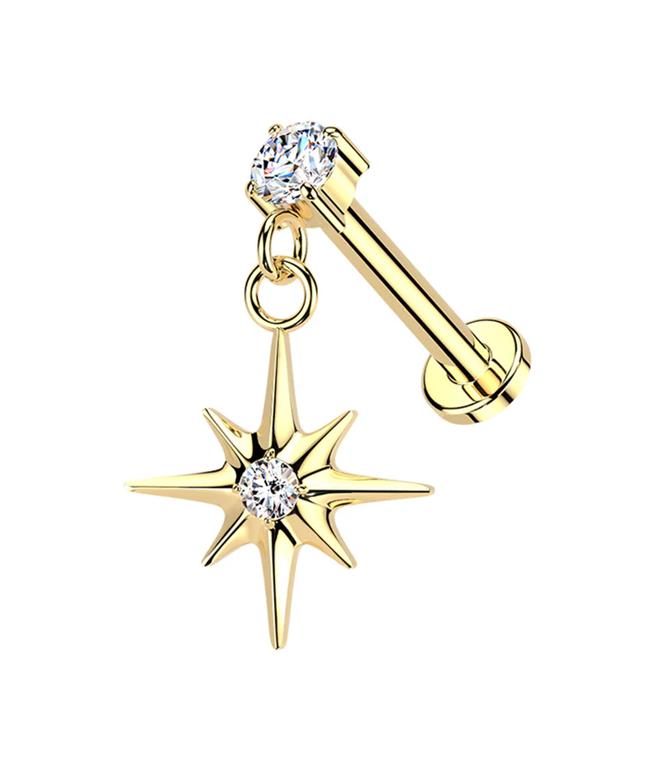 CZ Prong Starbrust Dangle
