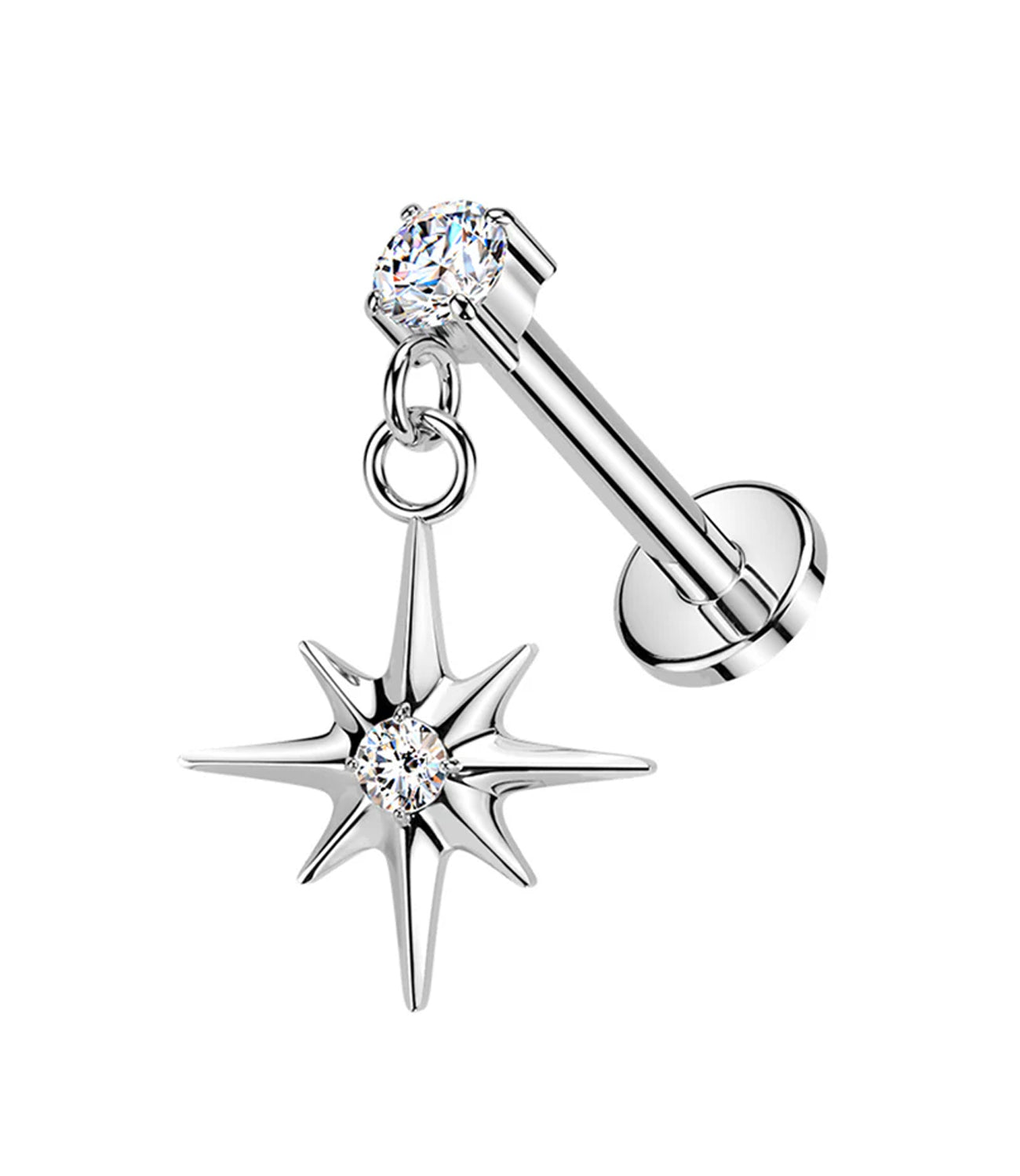 CZ Prong Starbrust Dangle