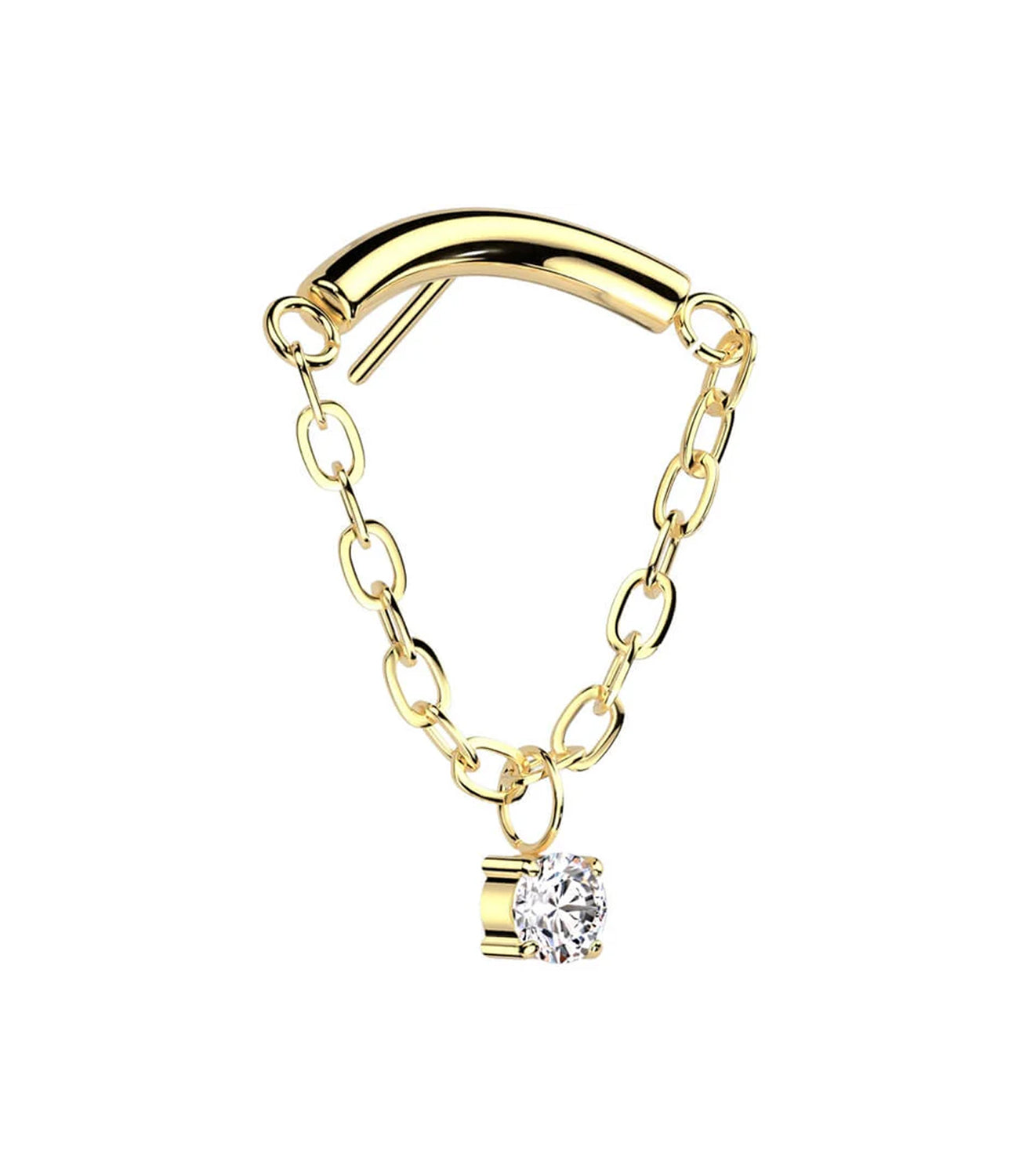 Curved Bar with CZ Chain