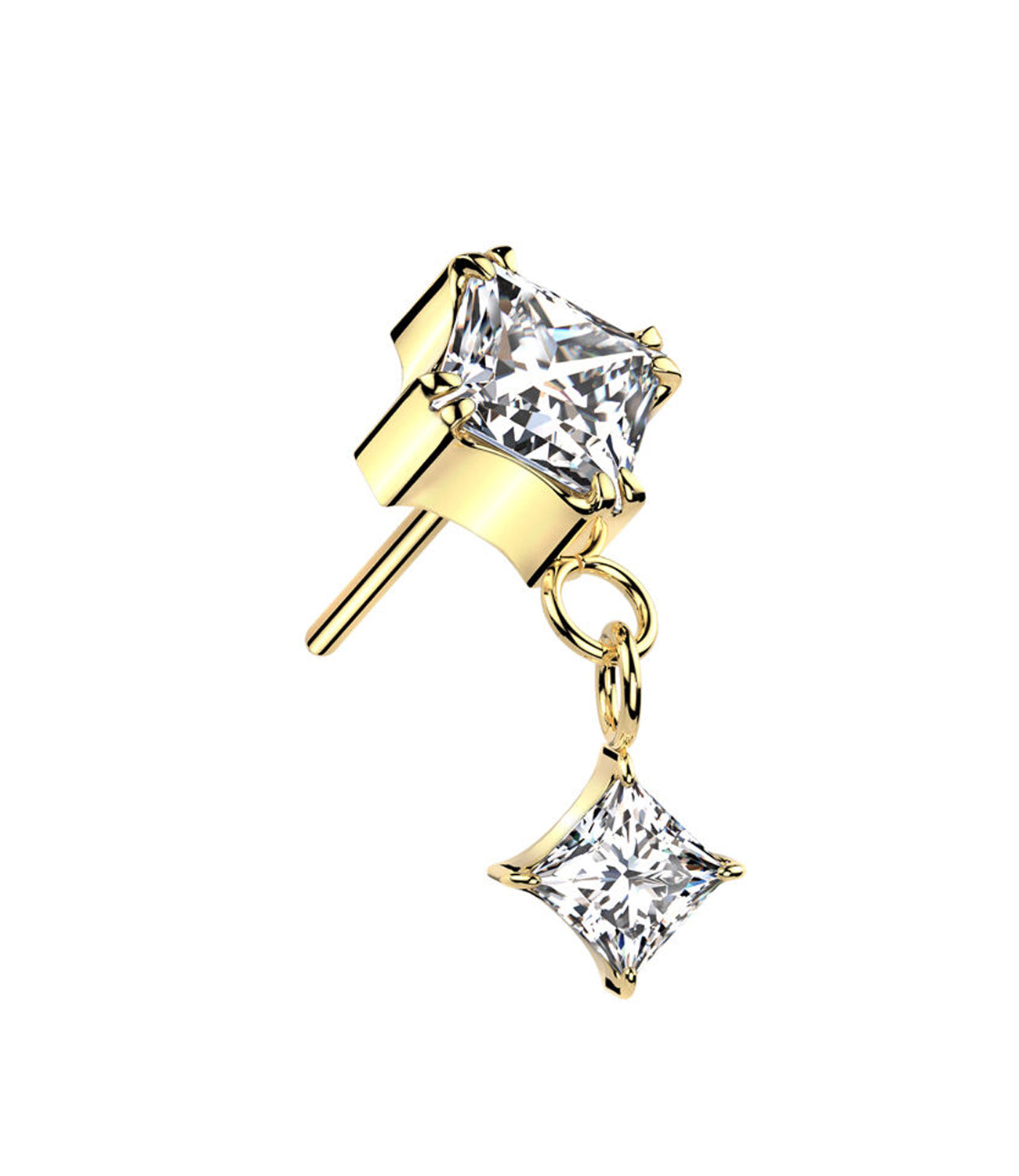 CZ Diamond Prong Dangle