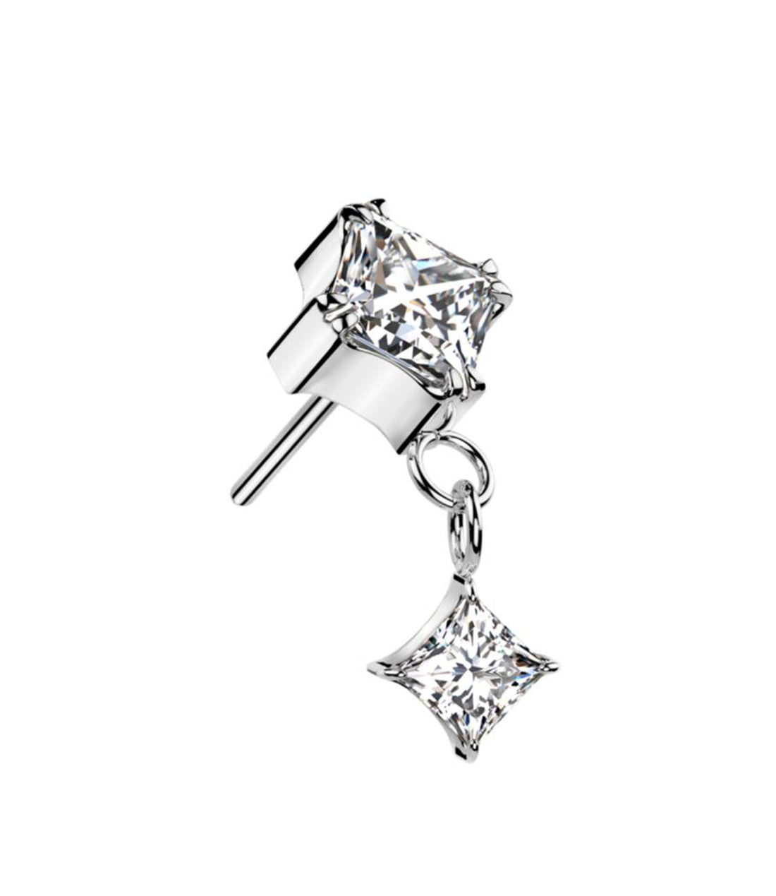 CZ Diamond Prong Dangle