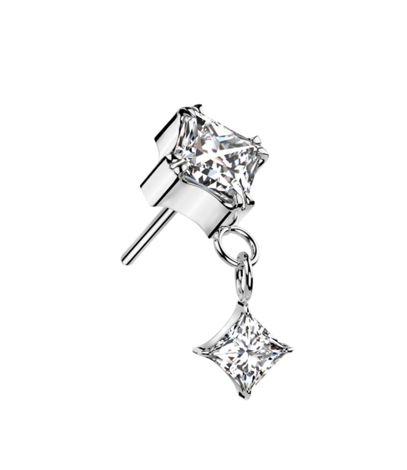CZ Diamond Prong Dangle