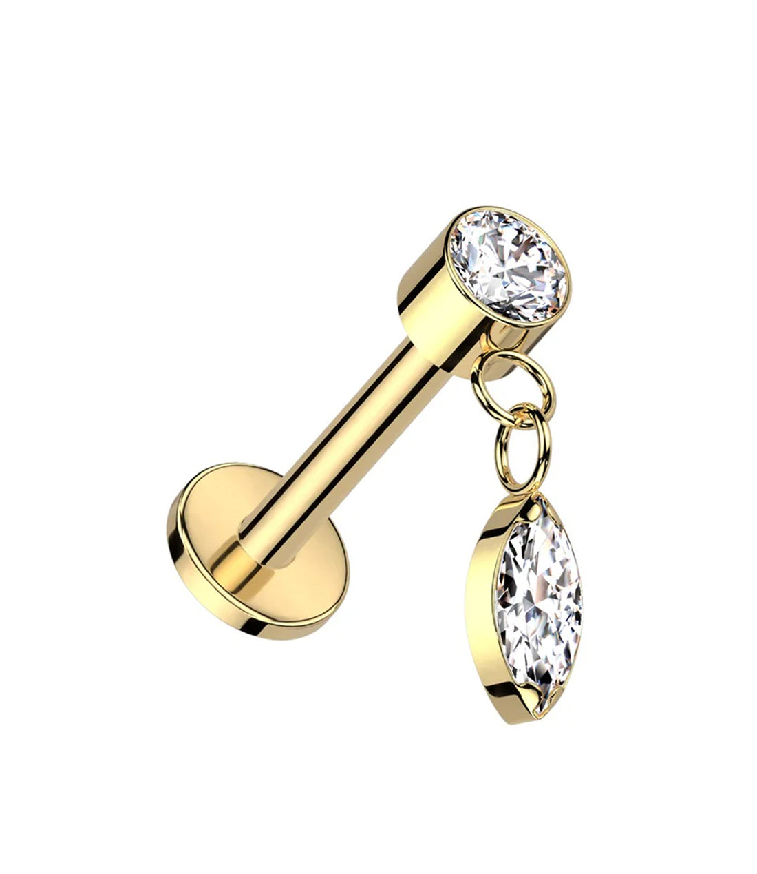 CZ Bezel with Marquise Dangle