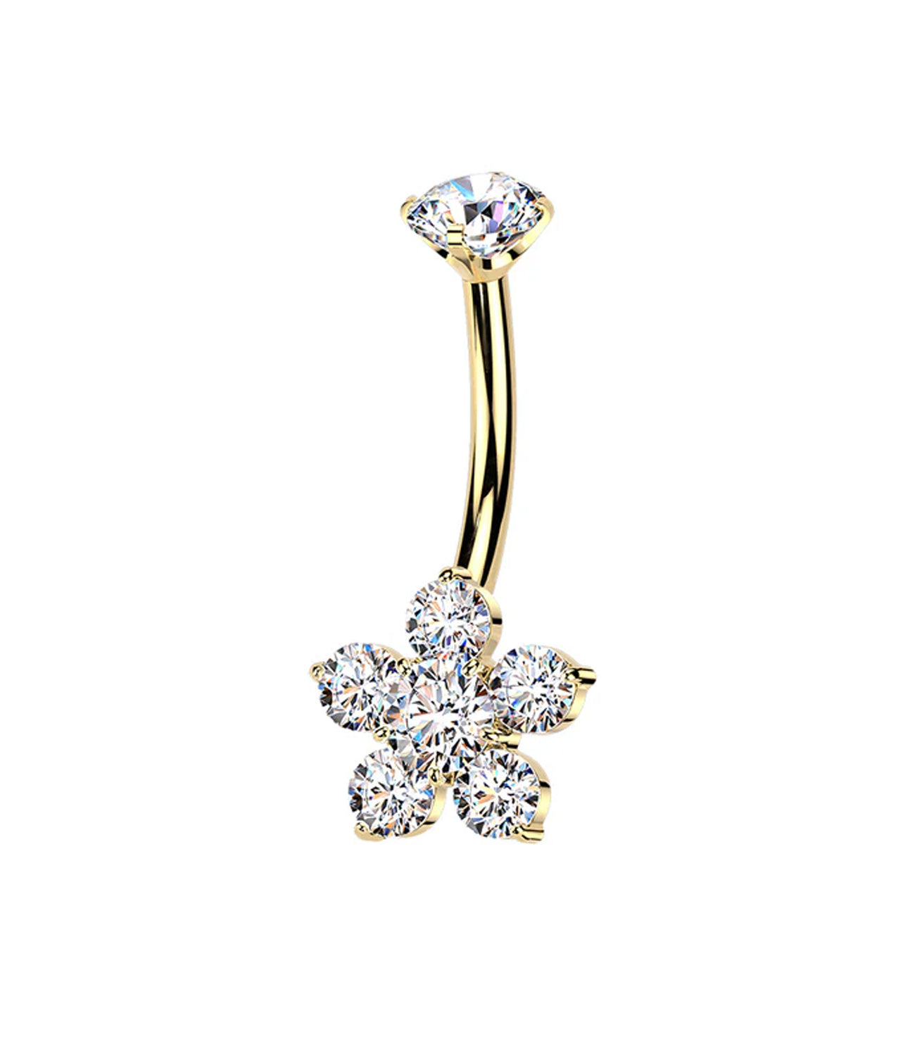 Crystal Flower Barbell