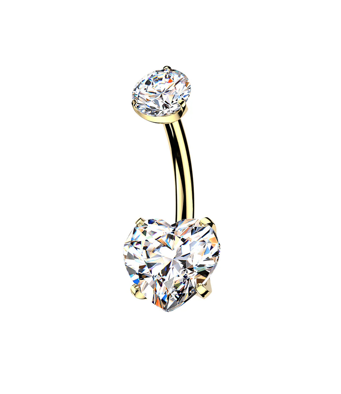 Crystal Heart Barbell