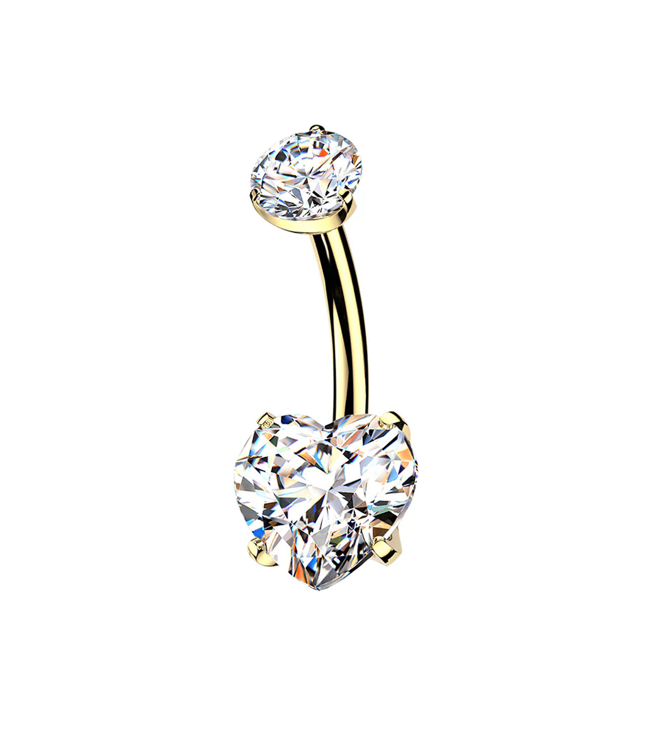 Crystal Heart Barbell